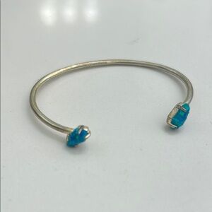 Kendra Scott Silver and Blue Cuff Bracelet
